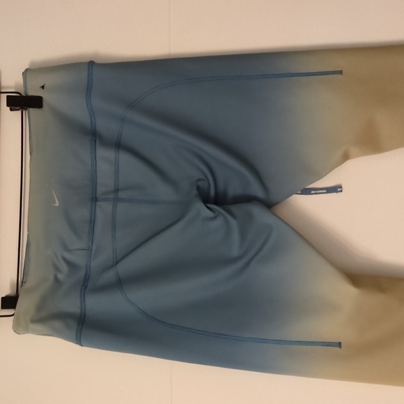 Nike Reversible Baby Blue Buter Yellow Leggings Athleasure Running Athletic Sz L - Picture 4 of 14